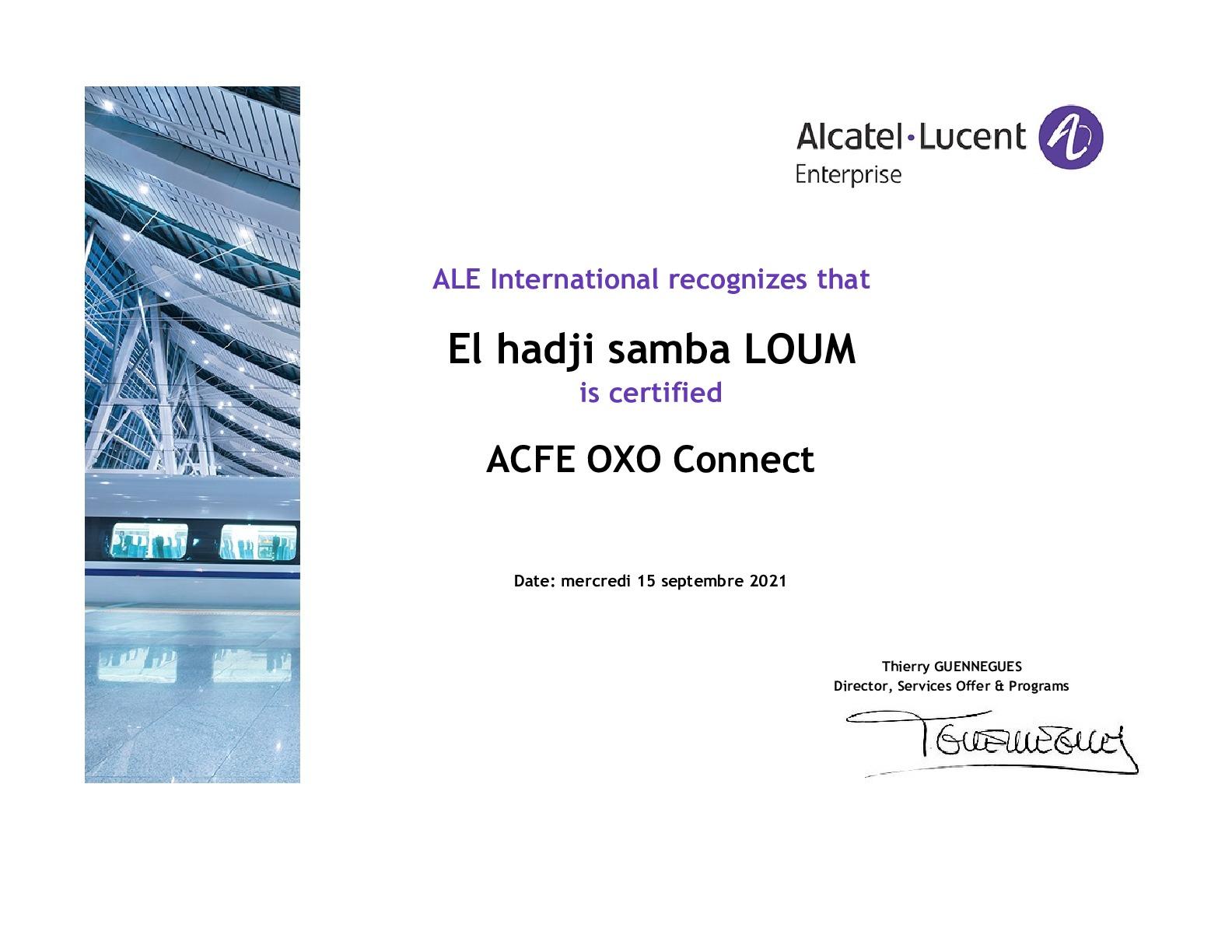 Certification ACFE OXO connect